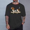 Skateboarding Bassett Hound Dog T-Shirt Gifts for Him