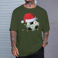Christmas Soccer In Santa Hat Wrapped In Holiday Lights T-Shirt Gifts for Him