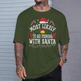 Christmas Most Likely To Go Fishing With Santa T-Shirt Gifts for Him