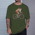 Retro Santa Riding Bicycle Cycling Biking Elf Bike Christmas T-Shirt Gifts for Him