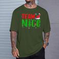 Team Naughty Nice Santa Hat Christmas Matching Couple T-Shirt Gifts for Him