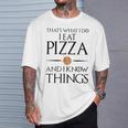 Pizza Das Ist Was Ich Essen Und Weiß Dinge German Gray T-Shirt Geschenke für Ihn