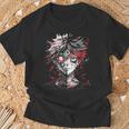 Anime Manga Motif Red-Eyes Illustration Anime T-Shirt Gifts for Old Men