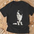 Border Collie Dog Pet Illustration Border Collie T-Shirt Geschenke für alte Männer