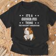 Damen Ist So Ein Meerschweinchen Ding Lustiger Spruch Meerschwein Mit-Ausschnitt T-Shirt Geschenke für alte Männer