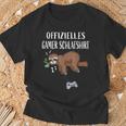 Gamer Pyjamas Sloth Gamingideo Player T-Shirt Geschenke für alte Männer