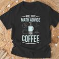 Gibt Mathe-Tipps Zum Kaffee Math Teacher T-Shirt Geschenke für alte Männer