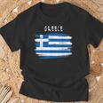 Greece Flag Brush Stroke Style T-Shirt Geschenke für alte Männer