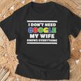 Ich Brauche Kein Google Meine Frau Weiß Alles Husmann German Langu T-Shirt Geschenke für alte Männer