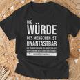 Basic Law Article 1 Die Würde Des Menschen Ist Unantastbar T-Shirt Geschenke für alte Männer