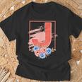 Letter J Flowers Last Name Alphabet Consonant Girl Birthday T-Shirt Geschenke für alte Männer