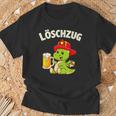 Löschzug Feuerwehr Beer Dino Fireman T-Shirt Geschenke für alte Männer