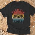 Retrointage Formula Racing Fan Silhouette Racing Car Formula T-Shirt Geschenke für alte Männer