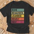 Ruhe Behalten Regelt The Saying In Retro Colours S T-Shirt Geschenke für alte Männer