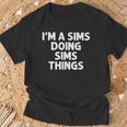 Sims Last Name Family Tree Birthday Reunion Idea T-Shirt Geschenke für alte Männer