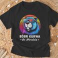 Synthwave Polish Bobr Meme Bober Kurwa Ja Pierdole Bòbr T-Shirt Geschenke für alte Männer