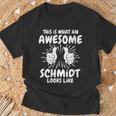 Women's Schmidt Surname Schmidt Surname Schmidt With-Neck T-Shirt Geschenke für alte Männer