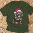 Dachshund Dog Santa Hat Christmas Light T-Shirt Geschenke für alte Männer