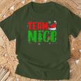 Team Naughty Nice Santa Hat Christmas Matching Couple T-Shirt Gifts for Old Men