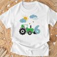 Kinder Geburtstag Traktor 6 Jahre Junge Bauernhof Zahl T-Shirt Geschenke für alte Männer