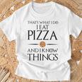 Pizza Das Ist Was Ich Essen Und Weiß Dinge German Gray T-Shirt Geschenke für alte Männer