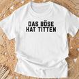 Women's Das Böse Hat Titen Titten Tittchen Teufel Teufelchen Horns T-Shirt Geschenke für alte Männer