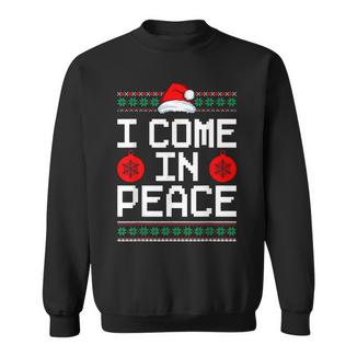I Come In Peace Matching Couple Ugly Christmas Xmas Sweaters Sweatshirt - Thegiftio