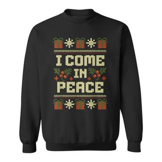 I Come In Peace Merry Christmas Xmas Couples Matching Ugly Sweatshirt - Thegiftio