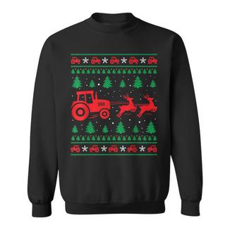 Tractor Riding Reindeers Farmers Ugly Christmas Sweater Boys Sweatshirt - Thegiftio