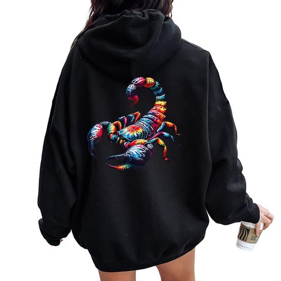 Scorpion Tie Dye For Boys And Girls Women Oversized Hoodie Back