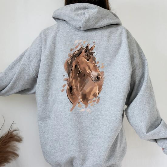 Felpa con cappuccio personalizzata a forma di cavallo, regalo di Natale equestre per ragazzi, ragazze e adulti - Italia